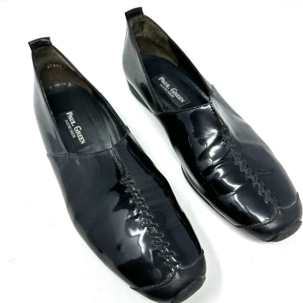 Paul‎ Green Black Patent Leather Slip-On Loafers – Size 6